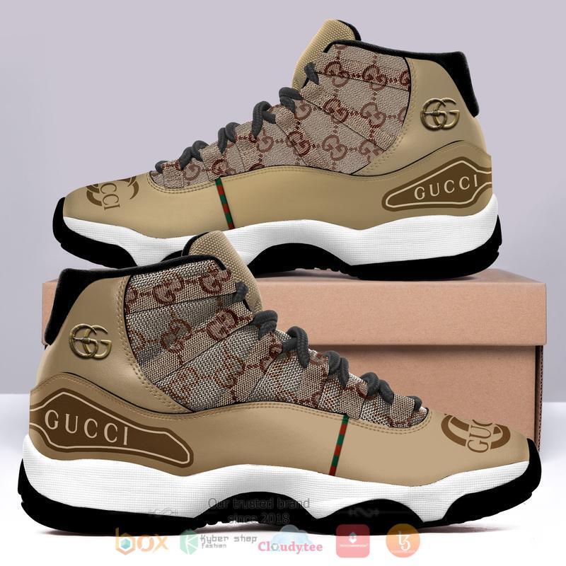 Gucci_Brown_White_Air_Jordan_11_Shoes