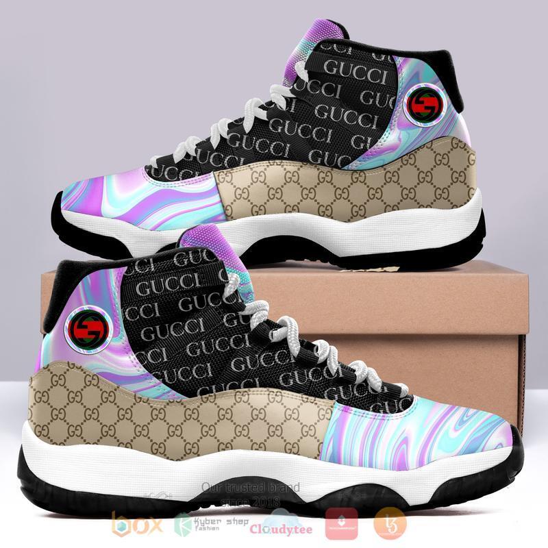 Gucci_Hologram_and_Black_Air_Jordan_11_Shoes