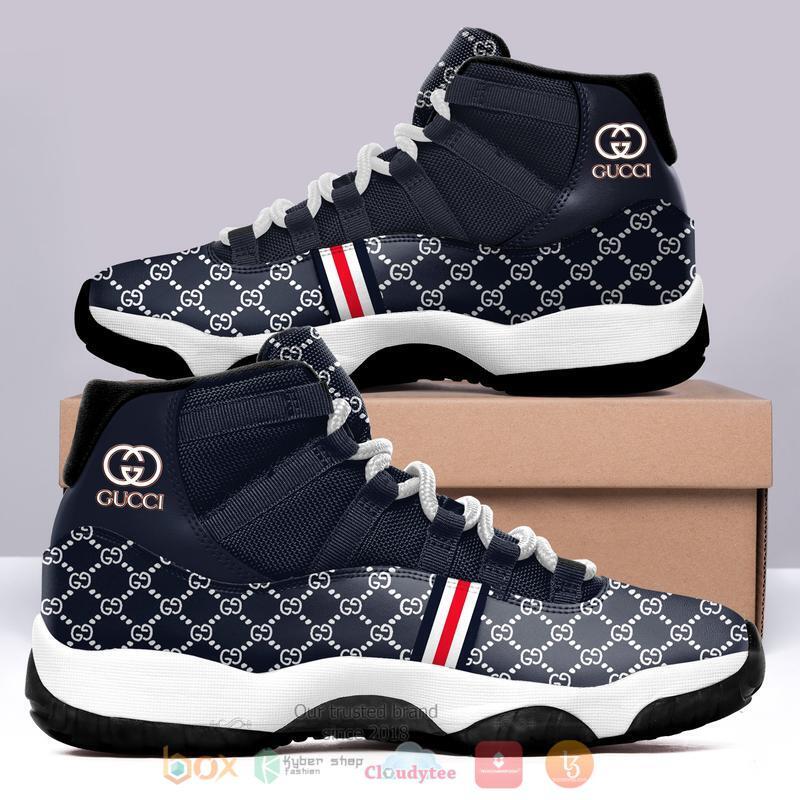 Gucci_Navy_Color_Air_Jordan_11_Shoes
