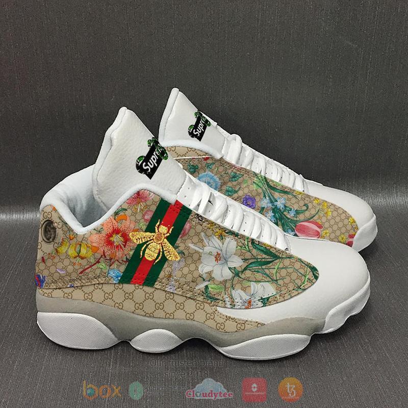 Gucci_Superme_Bee_and_Flower_Air_Jordan_13_Shoes