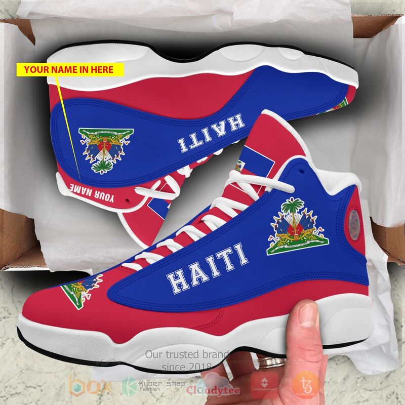 Haiti_Personalized_Red_Blue_Air_Jordan_13_Shoes