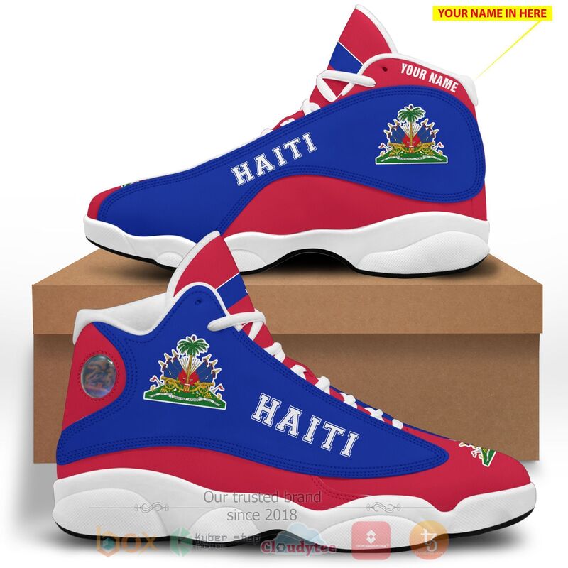 Haiti_Personalized_Red_Blue_Air_Jordan_13_Shoes_1