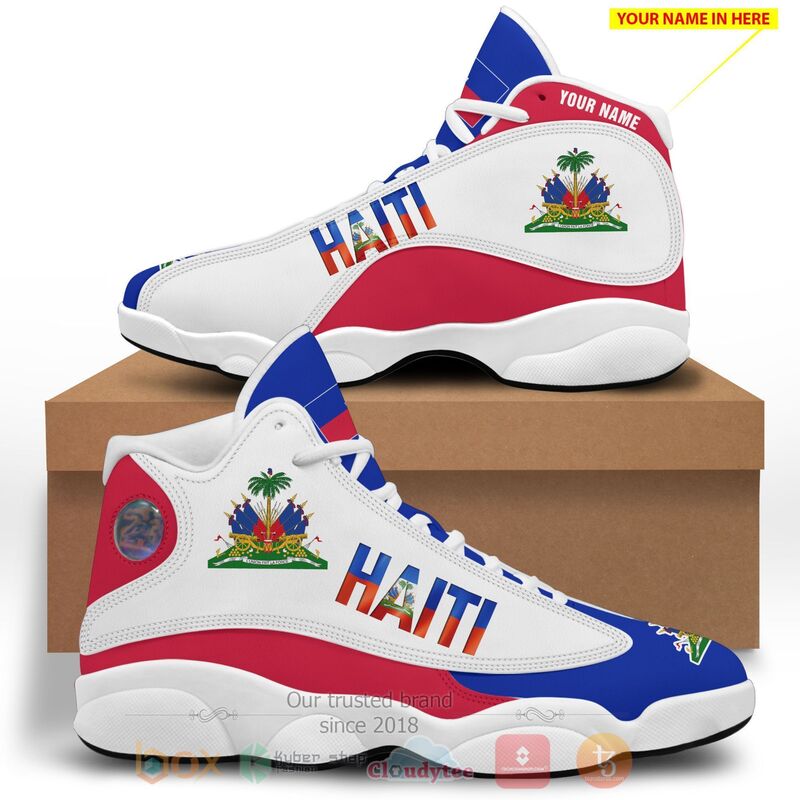 Haiti_Personalized_White_Blue_Air_Jordan_13_Shoes_1