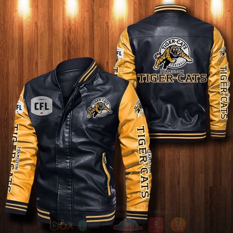 Hamilton_Tiger-Cats_CFL_Bomber_Leather_Jacket