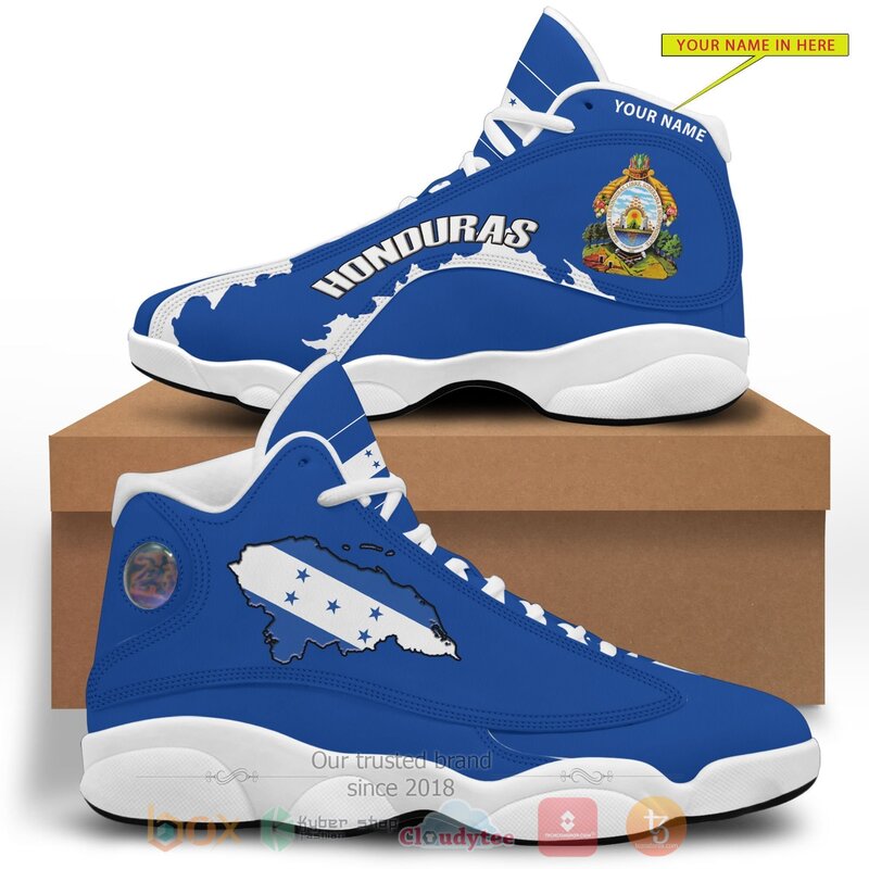 Honduras_Personalized_Blue_Air_Jordan_13_Shoes