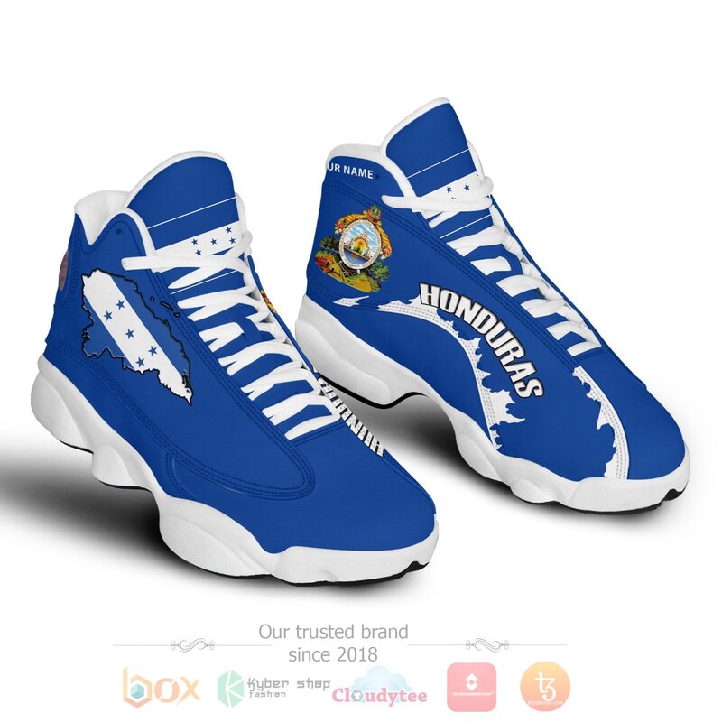 Honduras_Personalized_Blue_Air_Jordan_13_Shoes_1