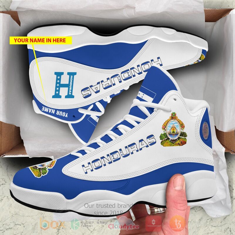Honduras_Personalized_White_Air_Jordan_13_Shoes