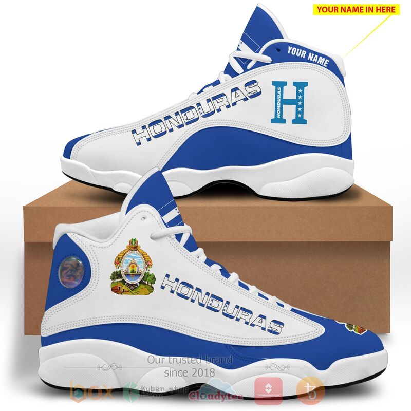 Honduras_Personalized_White_Air_Jordan_13_Shoes_1