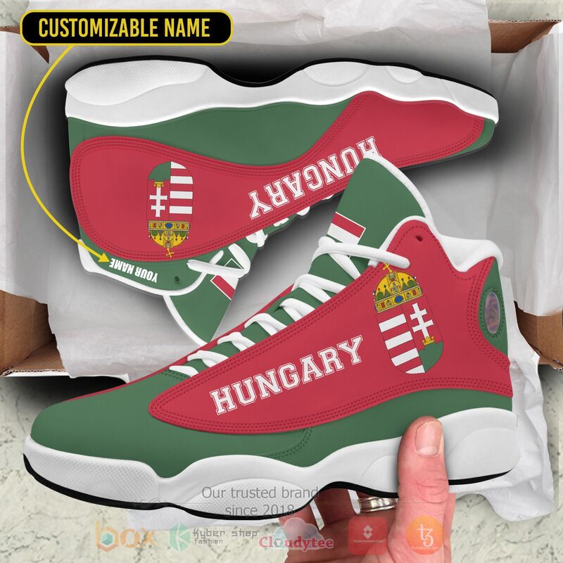 Hungary_Personalized_Red_Green_Air_Jordan_13_Shoes