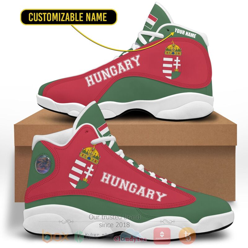 Hungary_Personalized_Red_Green_Air_Jordan_13_Shoes_1