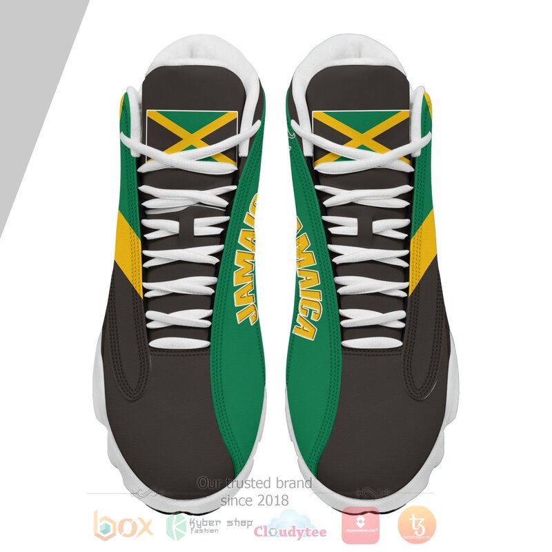 Jamaica_Personalized_Black_Yellow_Air_Jordan_13_Shoes_1