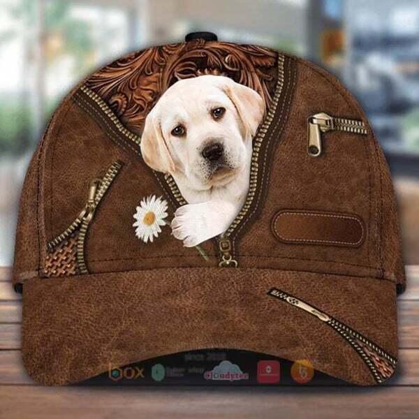 Labradoodle_Holding_Daisy_Cap_Hat
