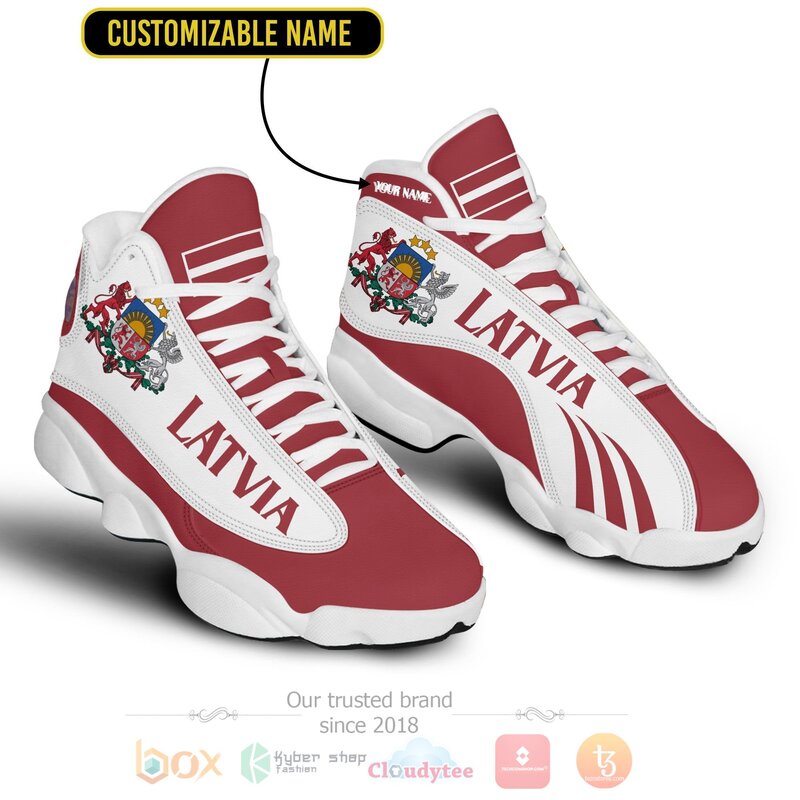 Latvia_Personalized_Red_Air_Jordan_13_Shoes_1