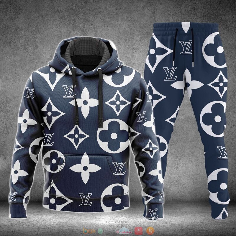 Louis_Vuitton_Blue_pattern_hoodie_sweatpant