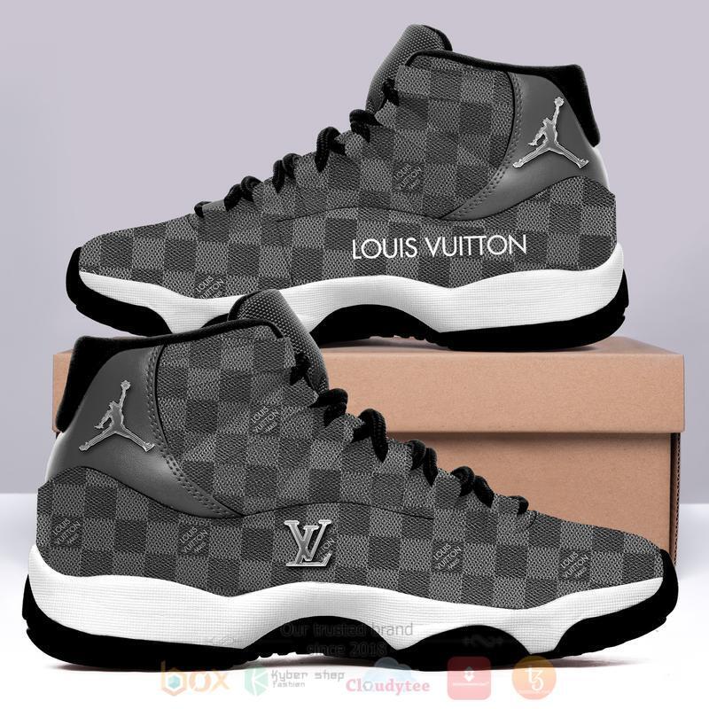Louis_Vuitton_Gray_Air_Jordan_11_Shoes