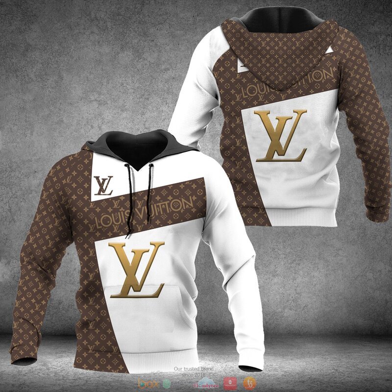 Louis_Vuitton_brown_pattern_white_3d_shirt_hoodie