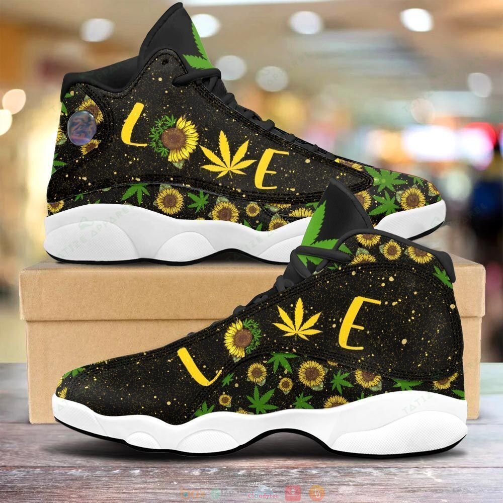 Love_Weed_Sunflower_Air_Jordan_13_shoes_1