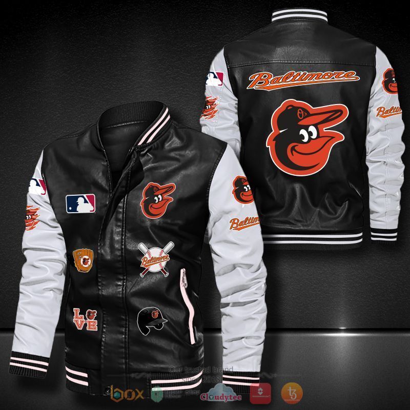 MLB_Baltimore_Orioles_logo_team_Bomber_leather_jacket