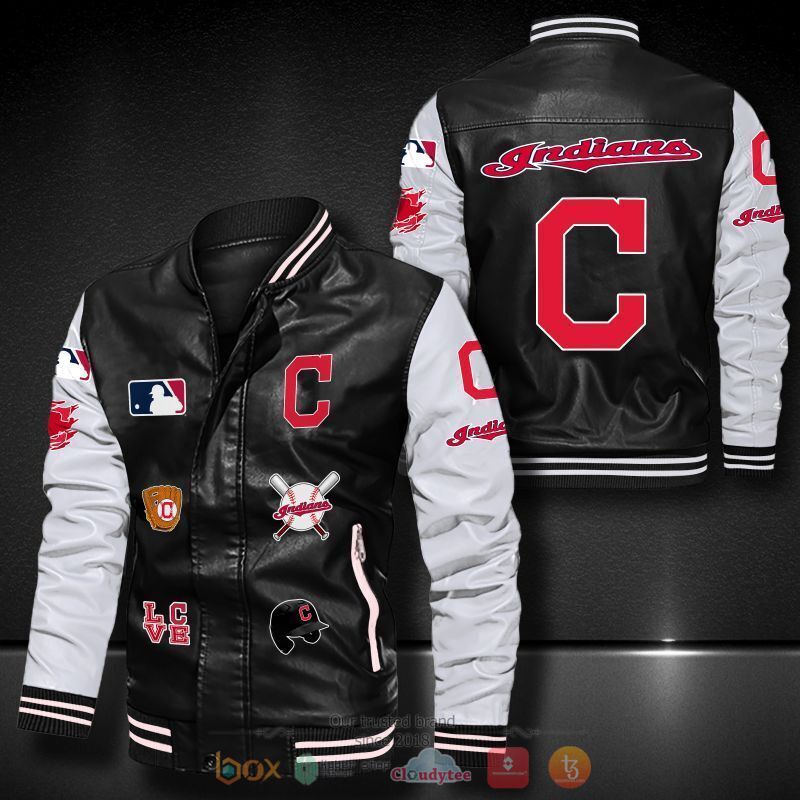 MLB_Cleveland_Indians_logo_team_Bomber_leather_jacket