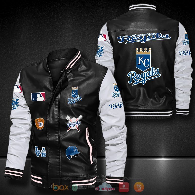 MLB_Kansas_City_Royals_logo_team_Bomber_leather_jacket