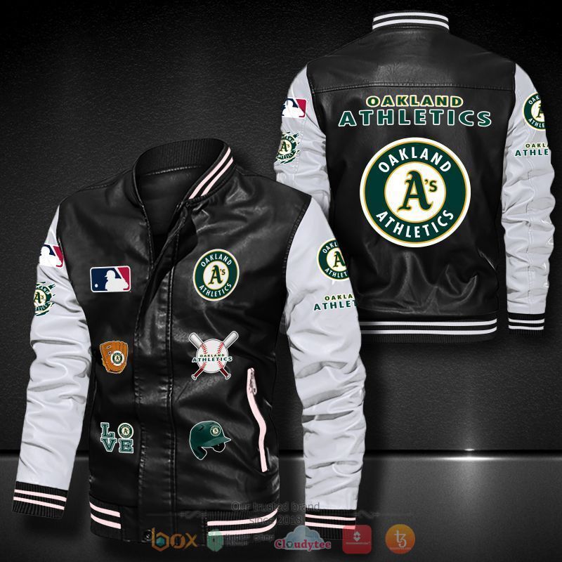 MLB_Oakland_Athletics_Bomber_leather_jacket