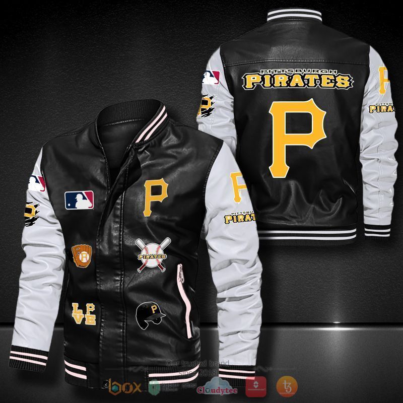 MLB_Pittsburgh_Pirates_logo_team_Bomber_leather_jacket
