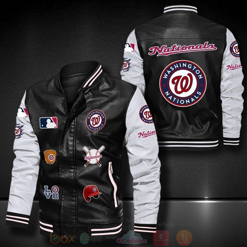 MLB_Washington_Nationals_Baseball_Team_Bomber_Leather_Jacket