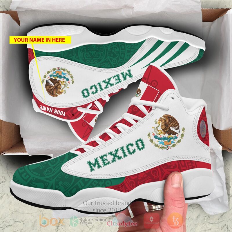Mexico_Personalized_White_Air_Jordan_13_Shoes