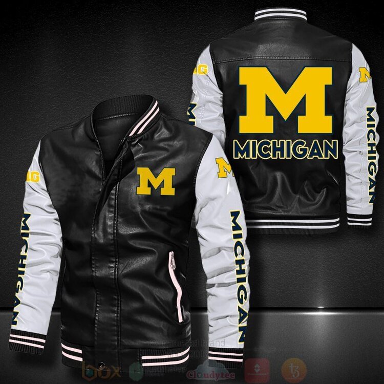 Michigan_Wolverines_football_Bomber_Leather_Jacket_1