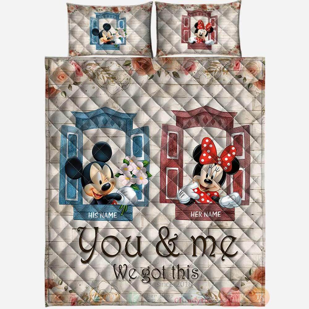 Mickey_Mouse_and_Minnie_Mouse_We_Got_This_Personalized_Quilt_Bedding_Set_1