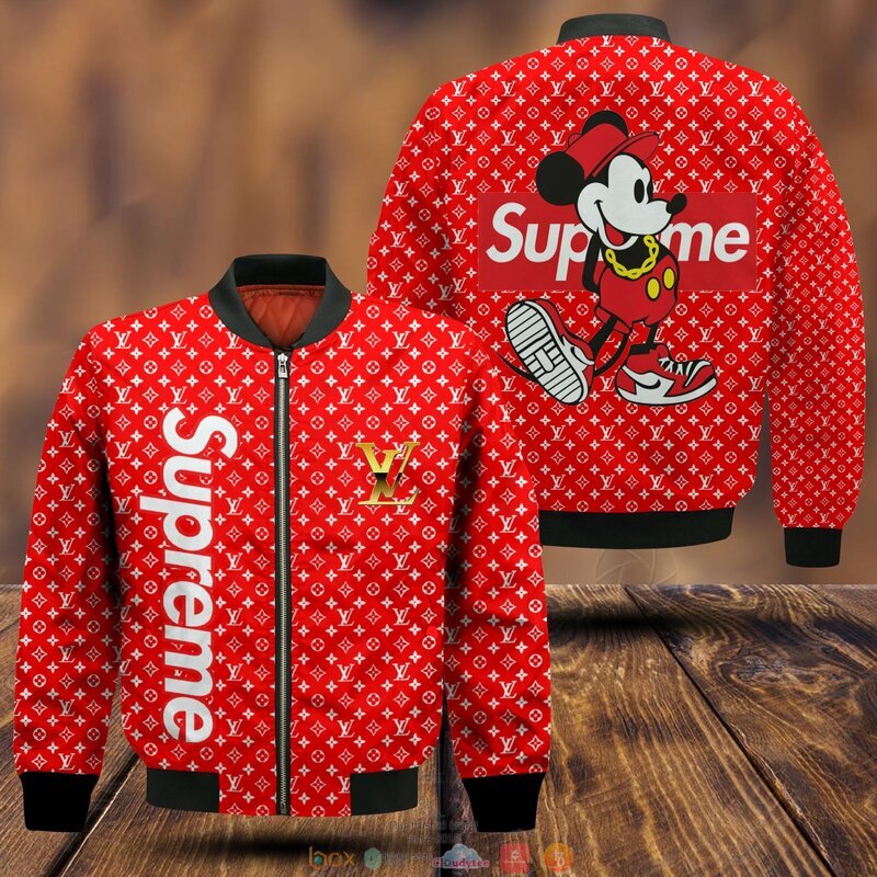 Mickey_mouse_Supreme_Louis_Vuitton_red_pattern_bomber_jacket