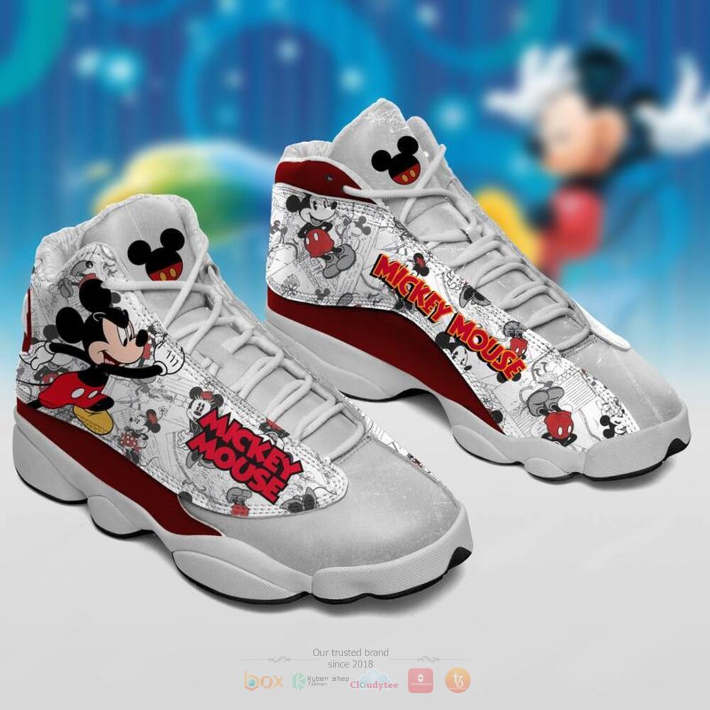 Mickey_mouse_grey_red_Air_Jordan_13_shoes