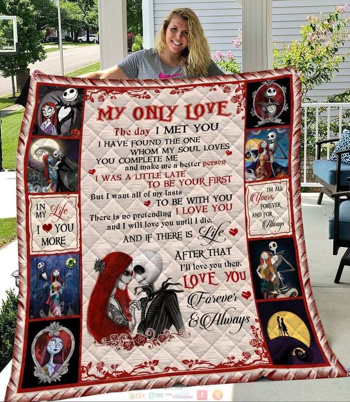 My_only_love_Love_you_forever_always_Jack_Skellington_Sally_quilt