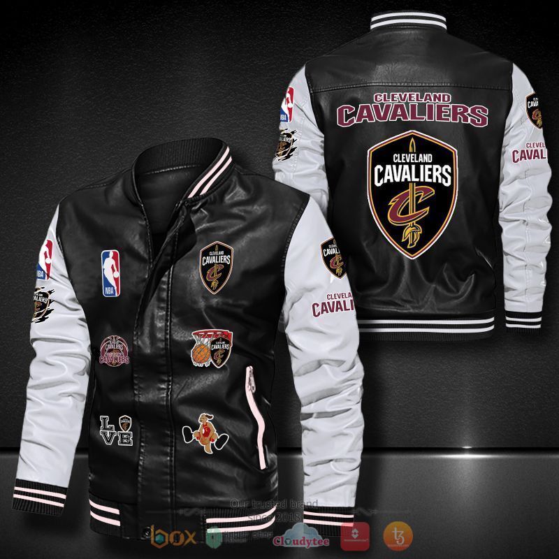 NBA_Cleveland_Cavaliers_logo_team_Bomber_leather_jacket