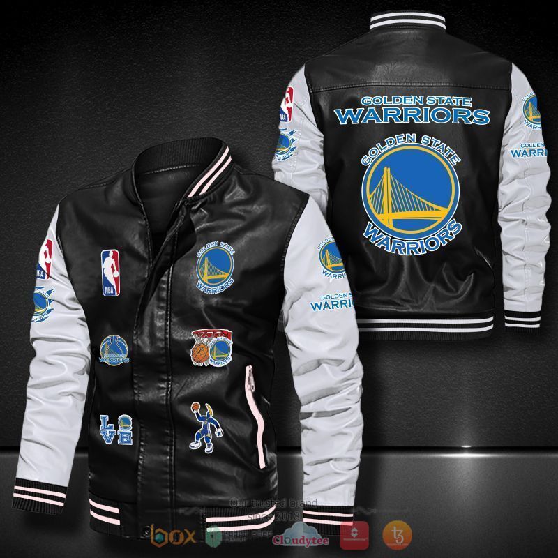 NBA_Golden_State_Warriors_logo_team_Bomber_leather_jacket