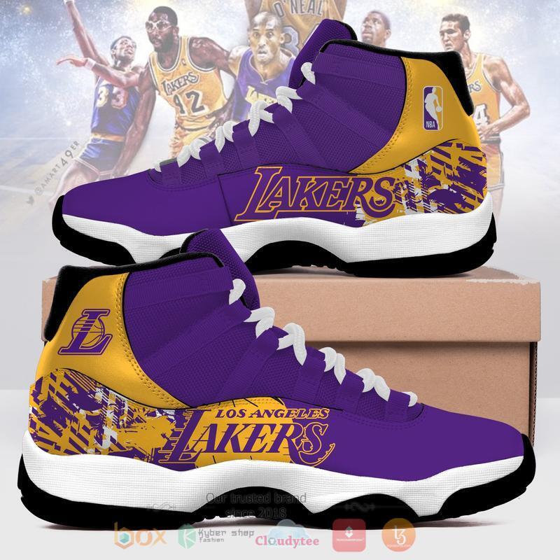 NBA_Los_Angeles_Lakers_Football_Purple_Air_Jordan_13_Shoes