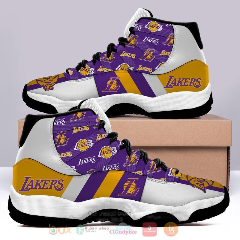 NBA_Los_Angeles_Lakers_Purple_Orange_Air_Jordan_13_Shoes