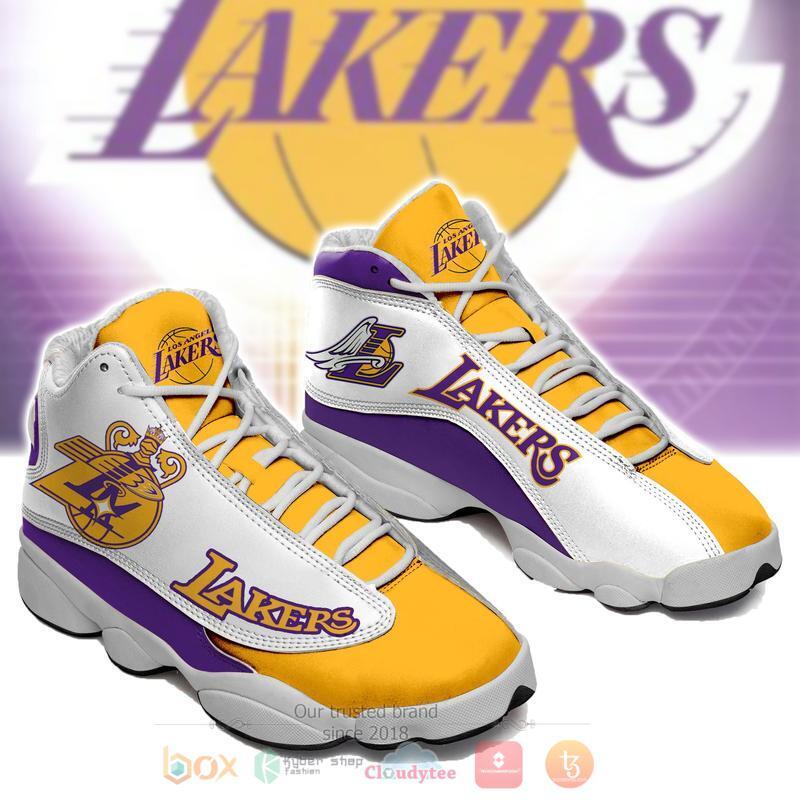 NBA_Los_Angeles_Lakers_Yellow_Air_Jordan_13_Shoes