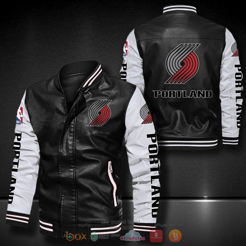 NBA_Portland_Trail_Blazers_Bomber_leather_jacket
