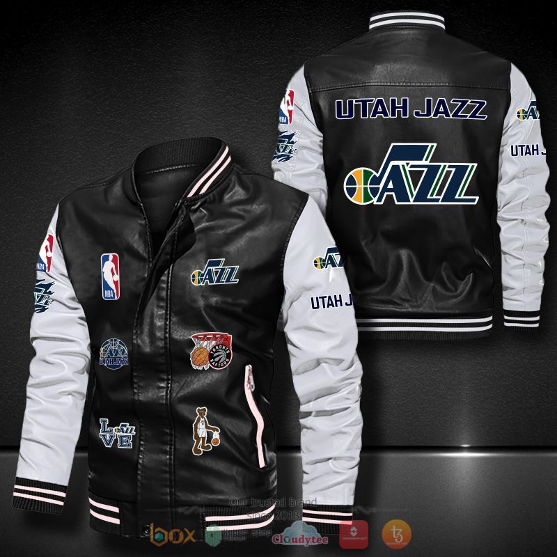 NBA_Utah_Jazz_logo_team_Bomber_leather_jacket