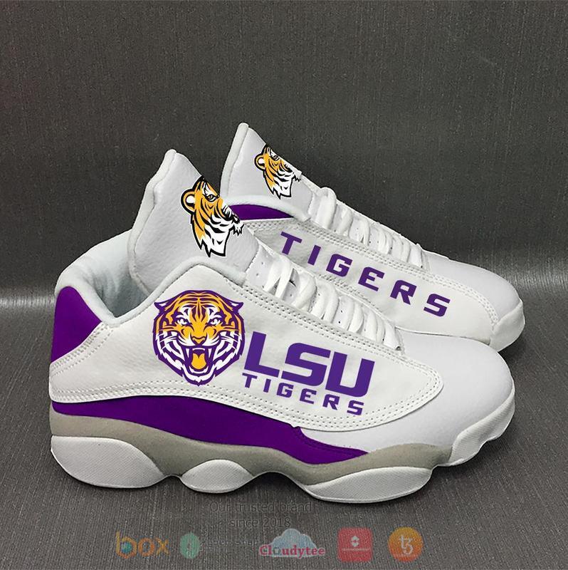 NCAA_LSU_Tigers_White_Air_Jordan_13_Shoes