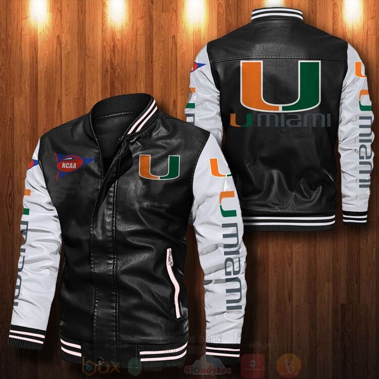 NCAA_Miami_Hurricanes_football_Bomber_Leather_Jacket