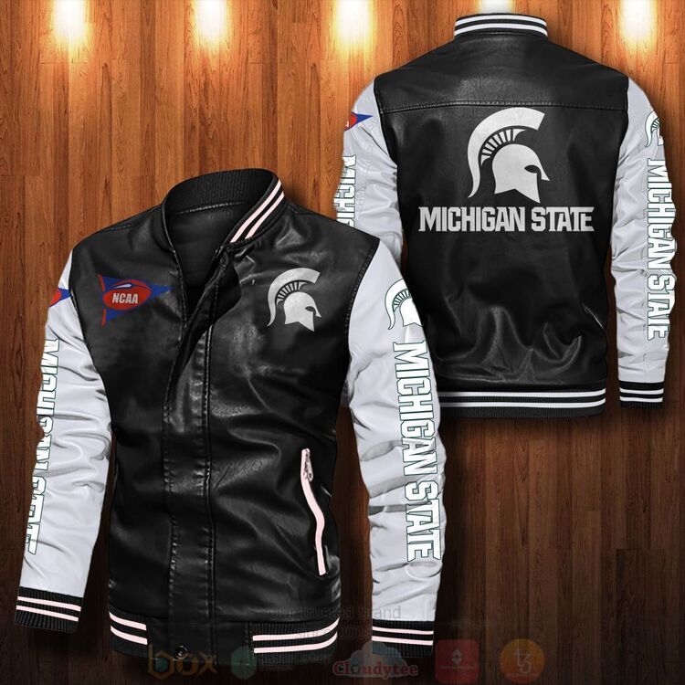 NCAA_Michigan_State_Spartans_Bomber_Leather_Jacket