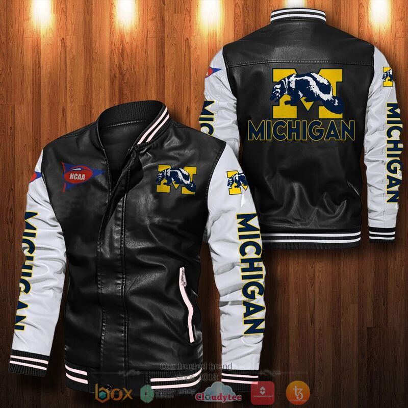 NCAA_Michigan_Wolverines_Bomber_leather_jacket
