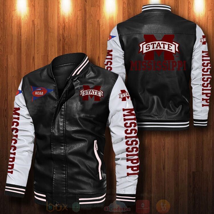 NCAA_Mississippi_State_Bulldogs_Bomber_Leather_Jacket