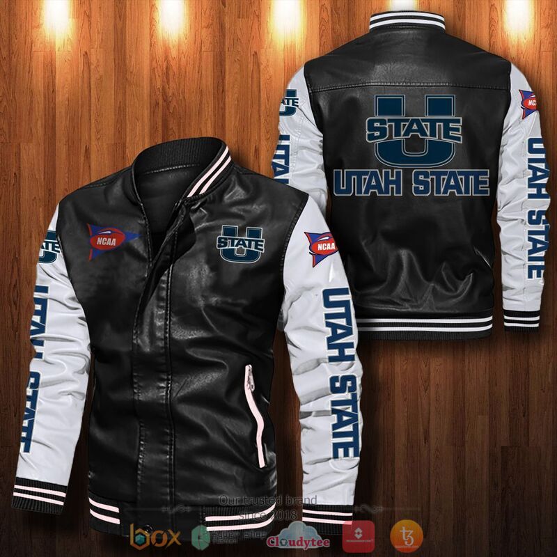 NCAA_Utah_State_Aggies_Bomber_leather_jacket