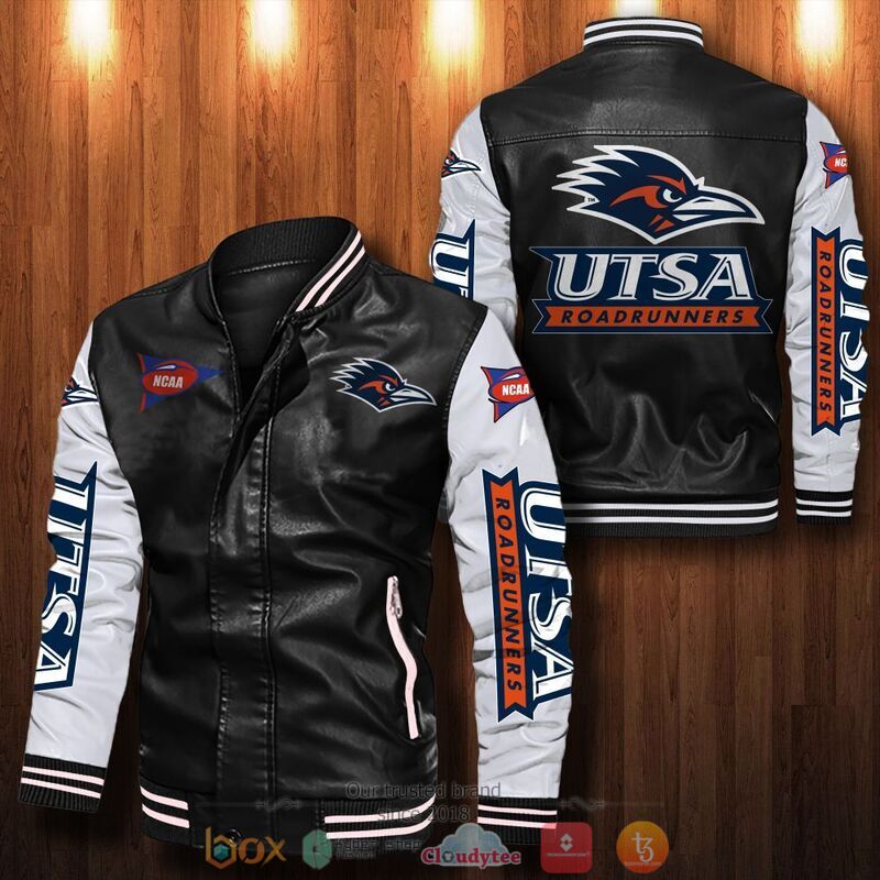 NCAA_Utsa_Roadrunners_Bomber_leather_jacket