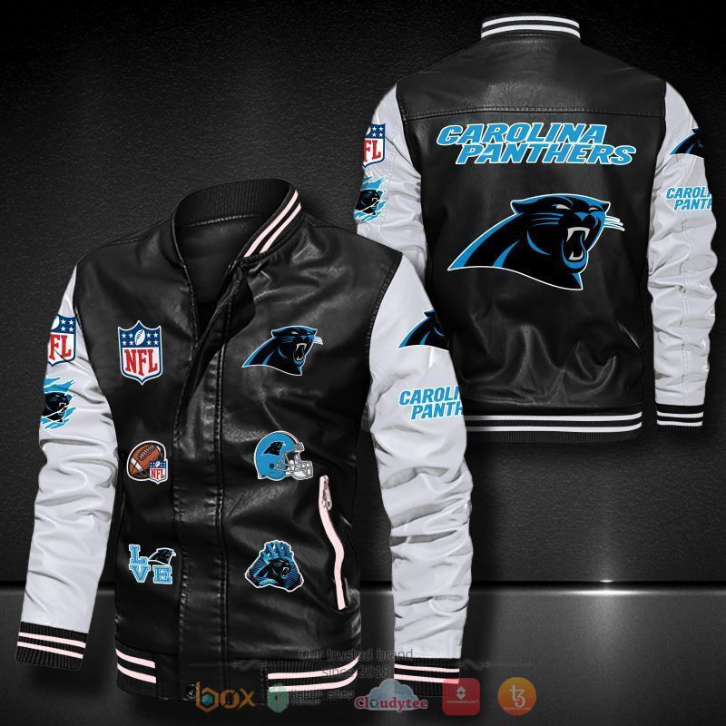 NFL_Carolina_Panthers_logo_team_Bomber_leather_jacket
