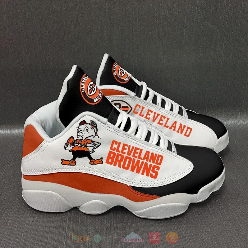 NFL_Cleveland_Browns_White_Air_Jordan_13_Sneaker_shoes