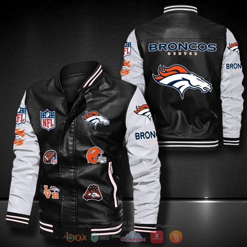 NFL_Denver_Broncos_logo_team_Bomber_leather_jacket